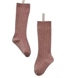 New toddler girl cotton knee high socks pink 12-18 months